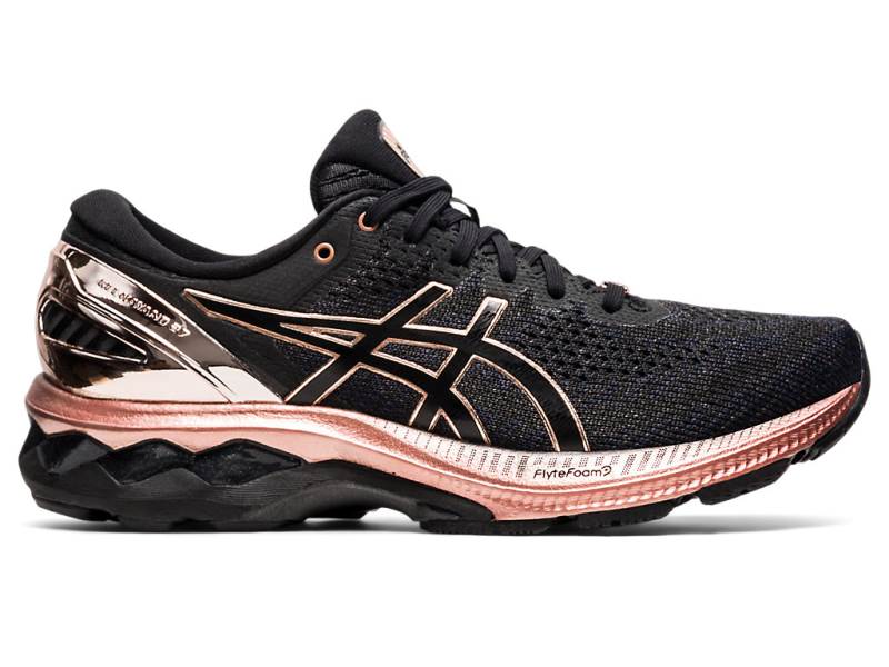 Dámské Běžecké Boty Asics GEL-KAYANO 27 PLATINUM Černé 08452NVXU